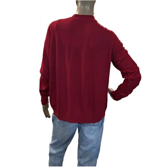 GAP Women's Open Draped Cardigan Gold Detail on Shoulders Red XL - Picture 3 of 6